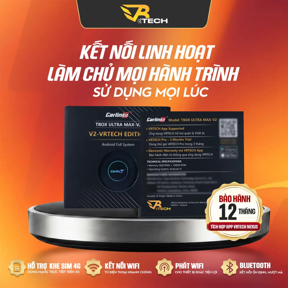 VRTECH Edition | Carlinkit TBOX ULTRA MAX V2 2026 | Android Box Ô Tô | Chip Qualcomm SM6350 | Apple CarPlay & Android Auto | Bảo hành 12 tháng - thumbnail 2